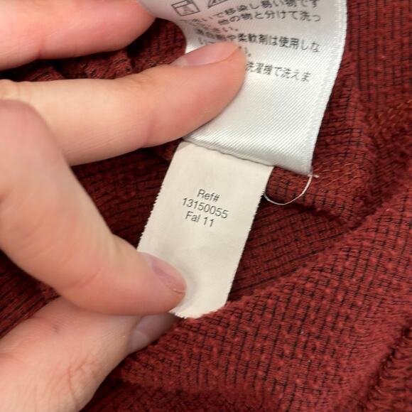 Eddie Bauer Brick Red Mens Large‎ Quarter Zip Mock Neck Knit Pullover Sweater - Picture 9 of 11